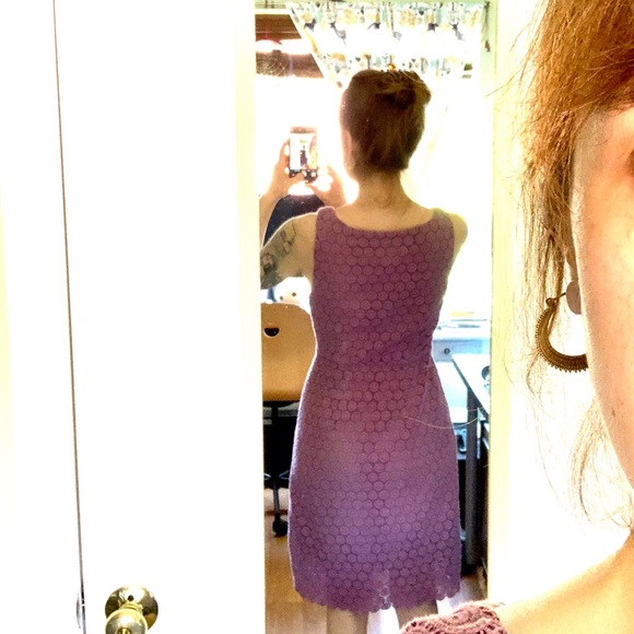 Lilac Crochet Sheath Anthropologie Dress Size Four - Picture 7 of 7
